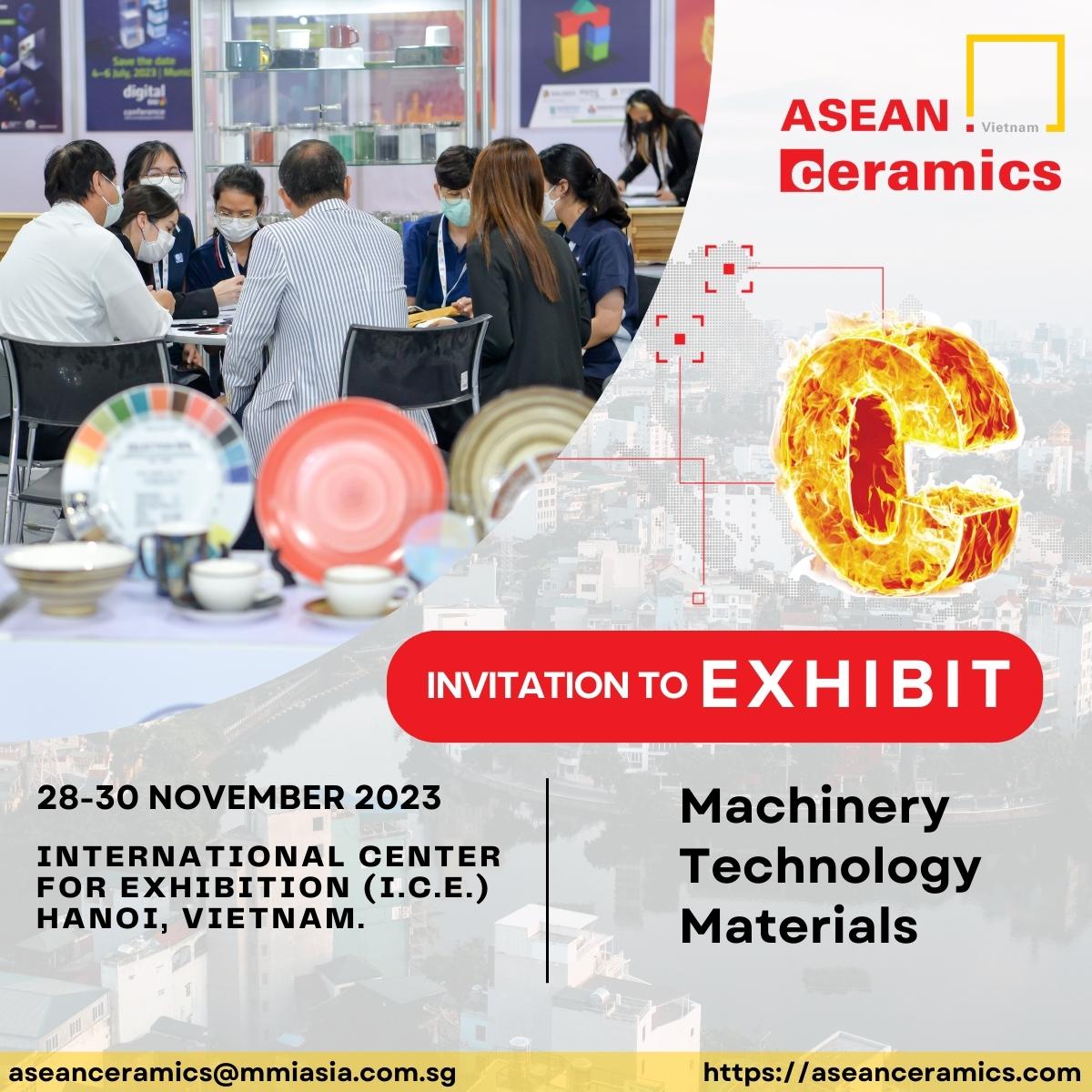 Join us at the largest gathering for Southeast Asia’s ceramics sector, taking place in Hanoi from November 28th to 30th, 2023!