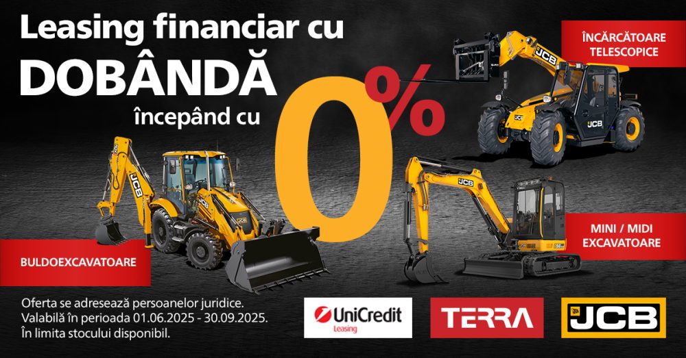 Investeste Inteligent in Utilaje JCB cu Leasing Financiar de la TERRA Romania Utilaje de Constructii