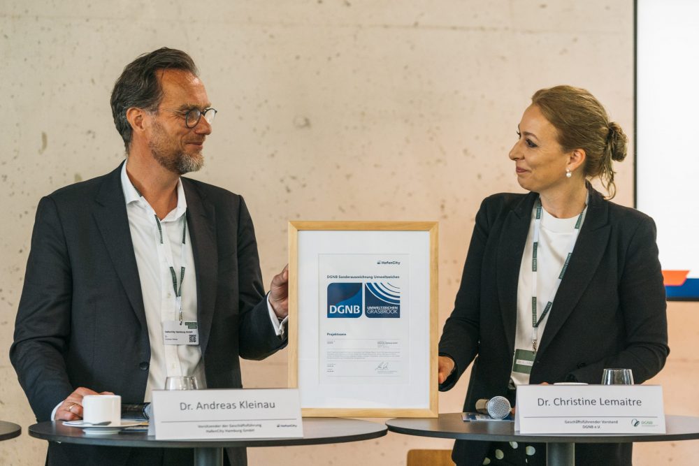 Gemeinsame Sonderauszeichnung der DGNB und der HafenCity Hamburg vorgestellt