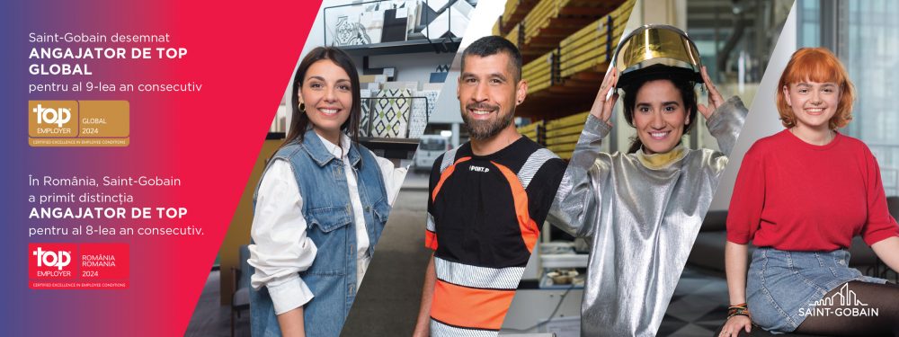 Saint-Gobain Romania primeste Certificarea „ANGAJATOR DE TOP” pentru al 8-lea An Consecutiv