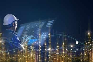 Asian engineer smart industry background, sustainable power saving energy management smart factory  technology, oil and gas plant background