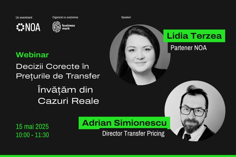 „Decizii Corecte in Preturile de Transfer: Invatam din Cazuri Reale” – Webinar Gratuit pentru Profesionistii Financiari, 15 mai 2025