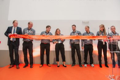 The Ahern Iberica Team Cutting the Ribbon