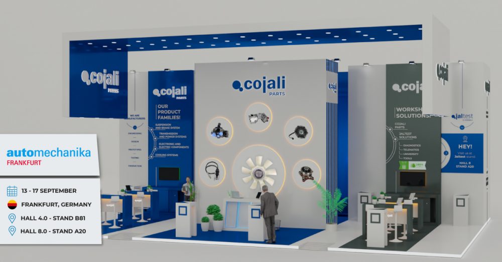 Cojali va fi prezent in Automechanika Frankfurt cu doua standuri pentru a reprezenta marile lui branduri: Jaltest Solutions si Cojali Parts