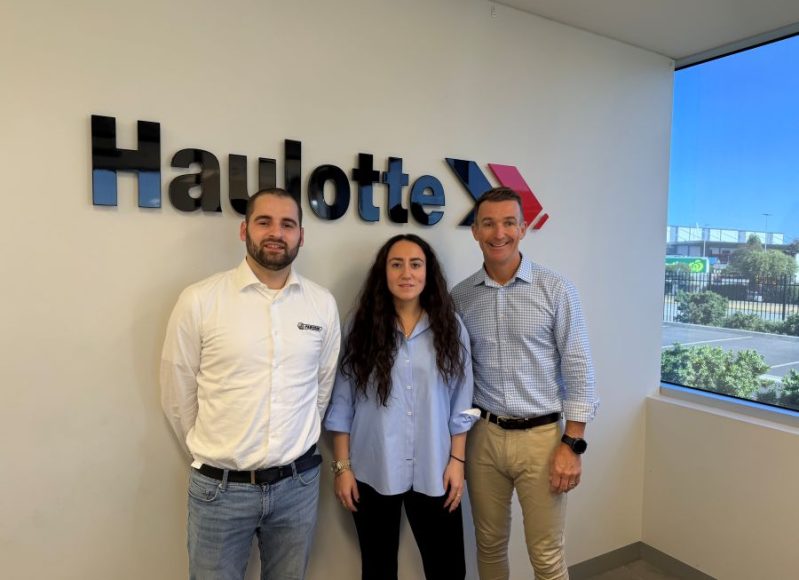 from left, Giacomo Bordignon, Area Manager Faresin Industries, Giulia Faresin, Vice President Faresin Industries and Keith Clarke General Manager of Haulotte Australia