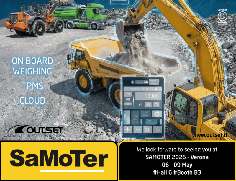 OUTSET srl SB at SAMOTER in Verona: Revolutionizing On Board Weighing with Cloud Integration for the Earthmoving and Mining Sector